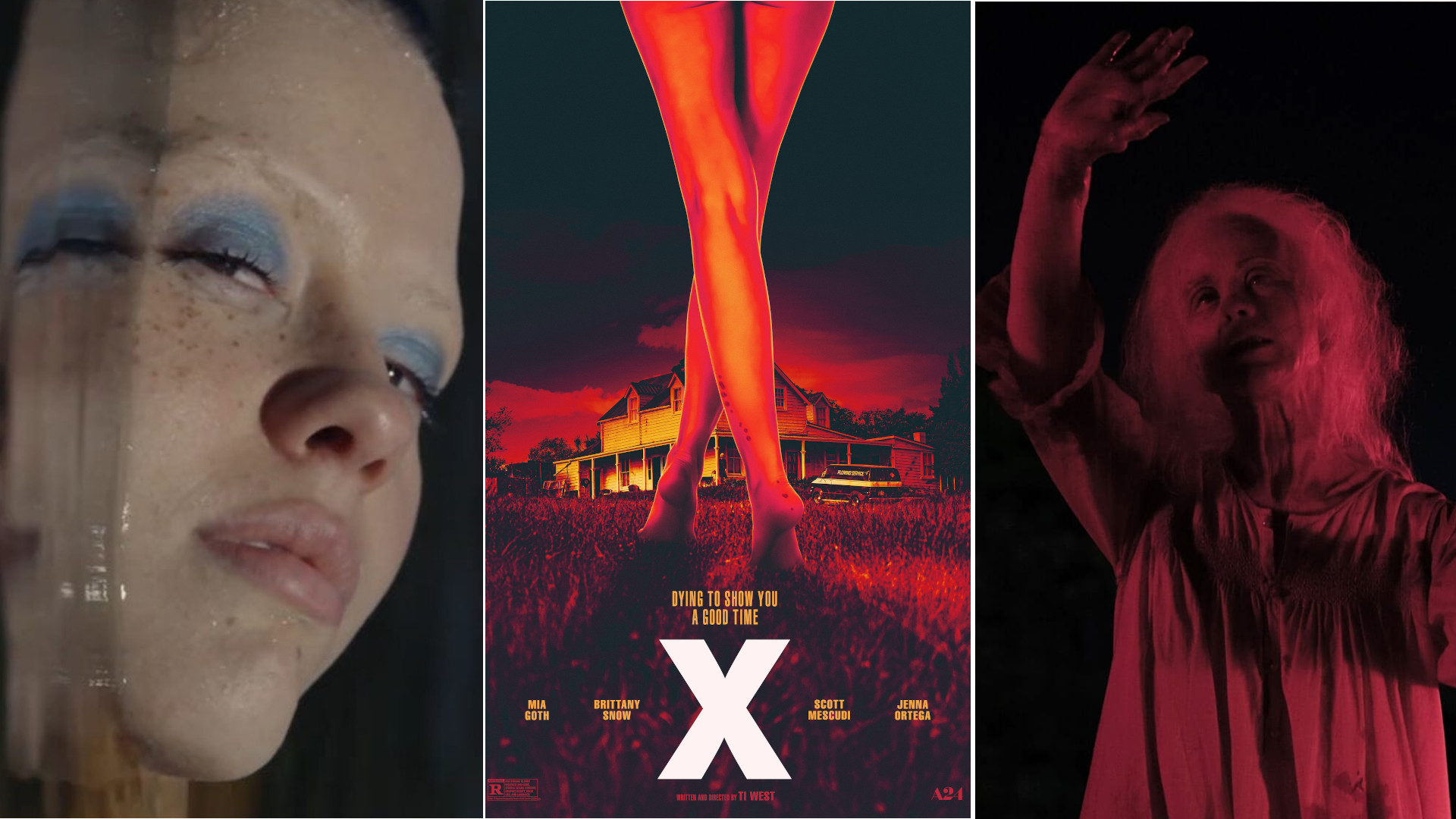 X (2022) Movie Trailer: Jenna Ortega & Mia Goth shoot a film at a